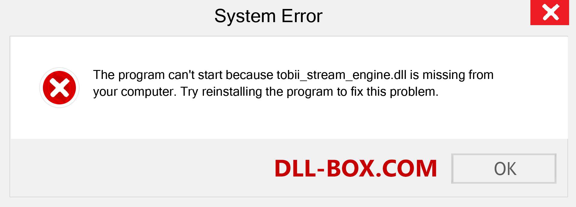  tobii_stream_engine.dll file is missing?. Download for Windows 7, 8, 10 - Fix  tobii_stream_engine dll Missing Error on Windows, photos, images